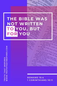 The Bible was NOT written to you